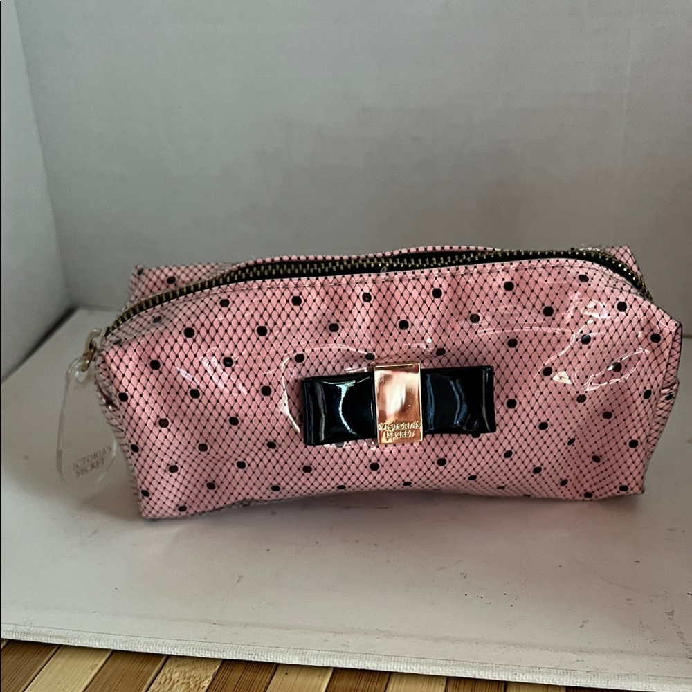 Victoria's Secret Pink and Black Dot Cosmetic Case